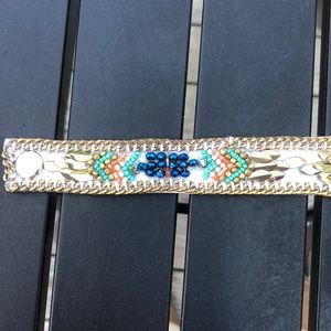 Leather beaded choker